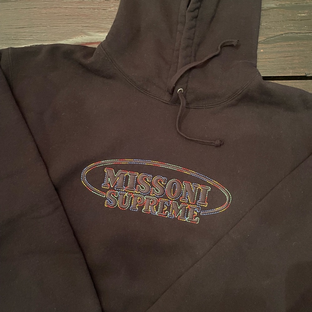 Black Missoni Supreme Hoodie collab size XL